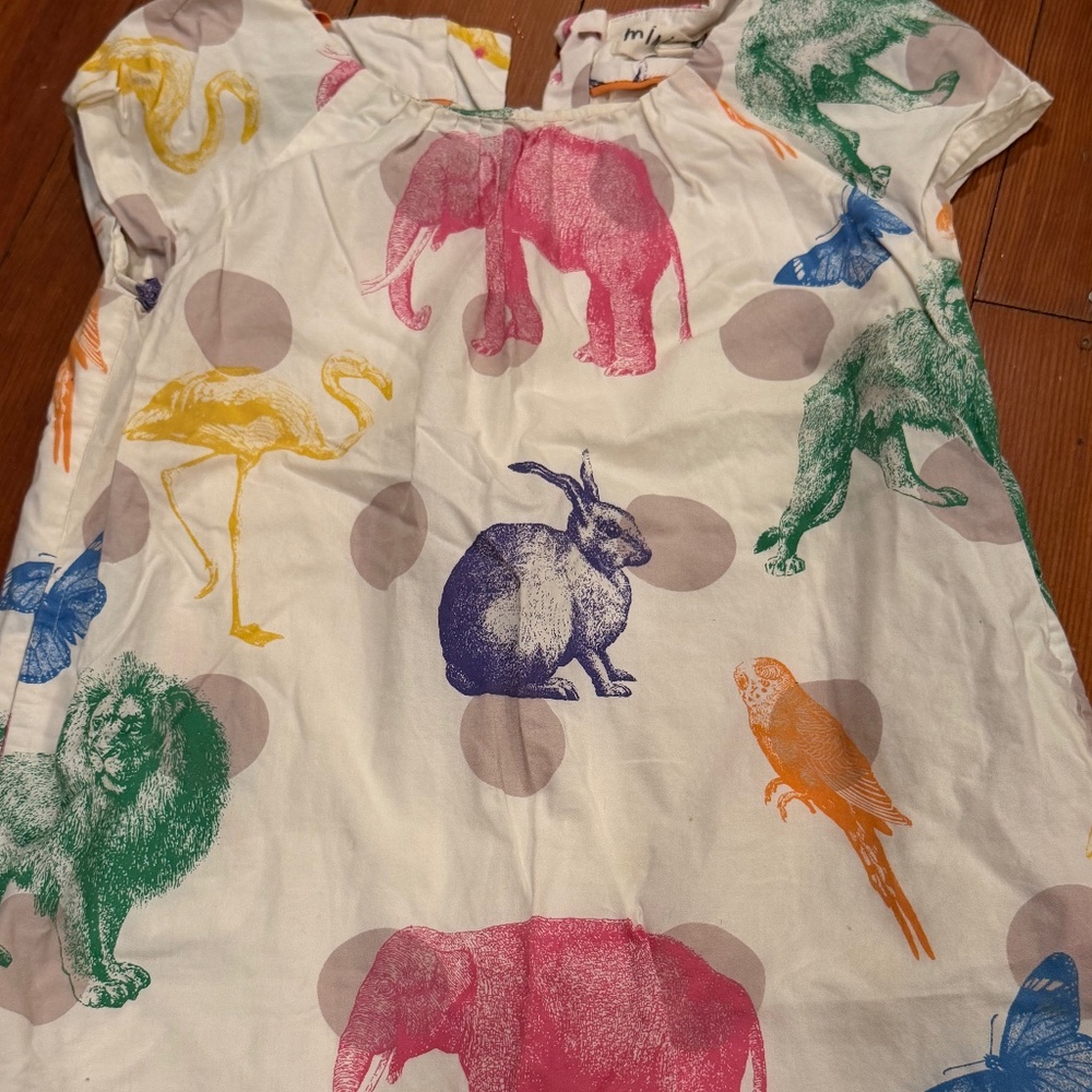 Mini Boden Girls Animal Print Dress Size 2-3Y